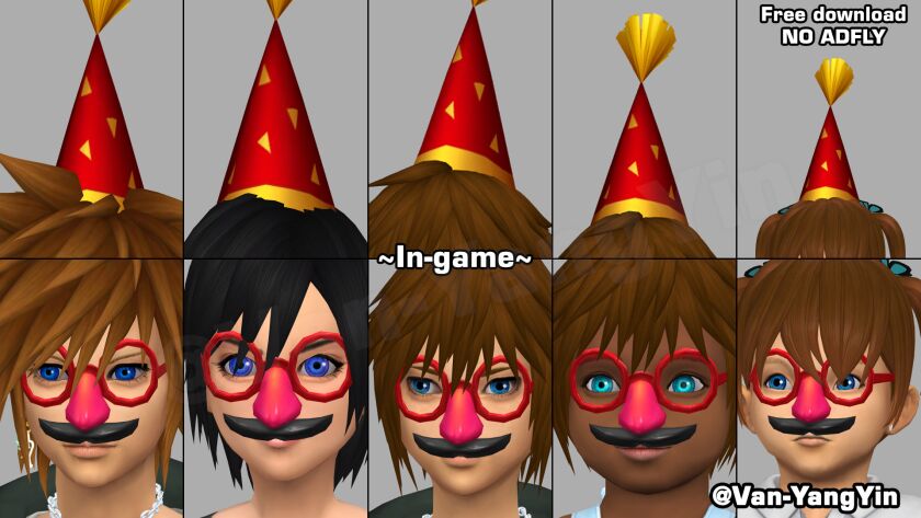 sims 4 cc party hat and glasses teen to elder 2