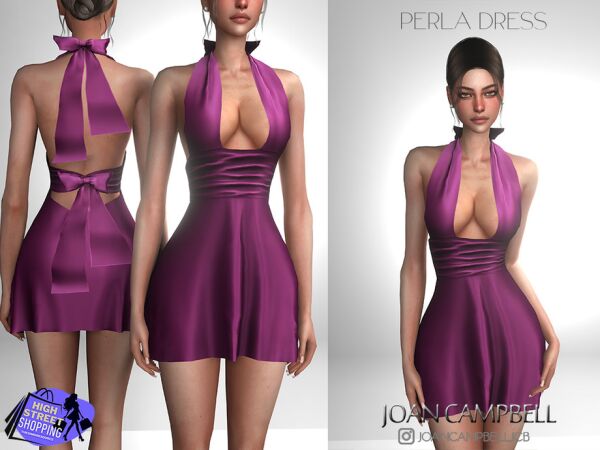 Stylish Perla Dress by Joan Campbell Beauty Sims 4 CC