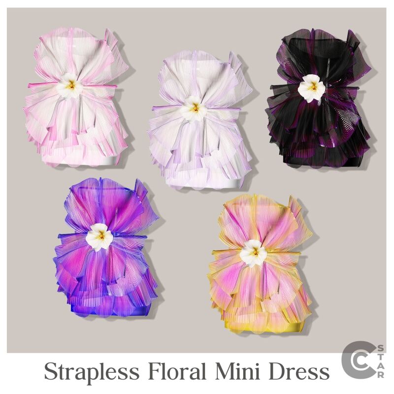 sims 4 cc petal applique organza minidress cool content star 2