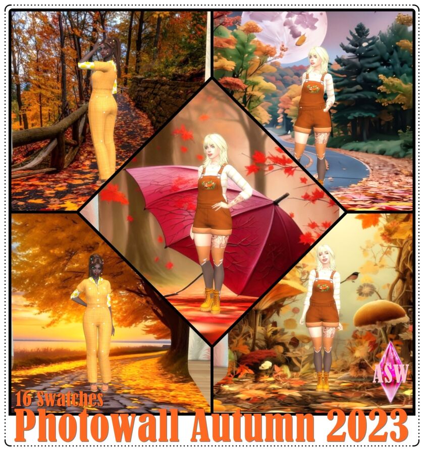 Stunning Autumn Photowall for Your Home Sims 4 CC