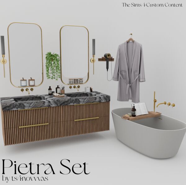 Pietra SET: Stylish Bathroom Decor Sims 4 CC