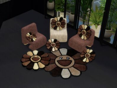 Flower Pillows & Rugs Set Sims 4 CC