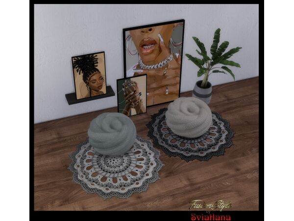 sims 4 cc pillows rugs set flower 20