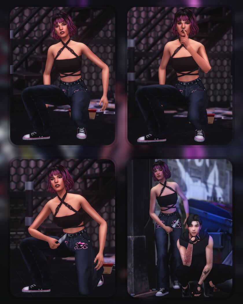 sims 4 cc pose pack cyberpunk made me cybercry 2