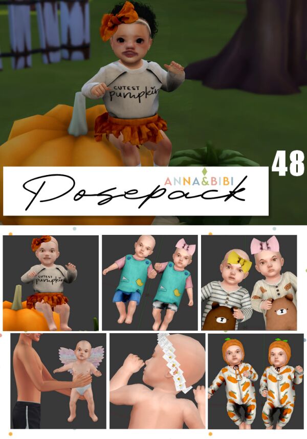 Posepack 048: Anna & Bibi Sims 4 CC