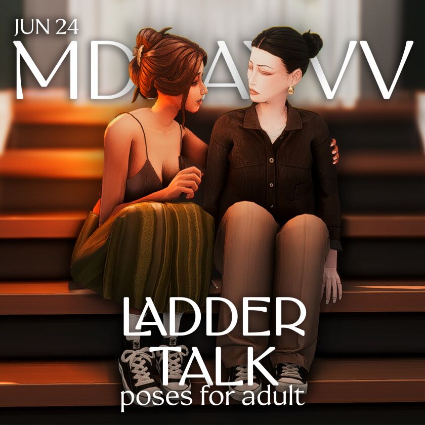 Adult Ladder Talk Poses Sims 4 CC