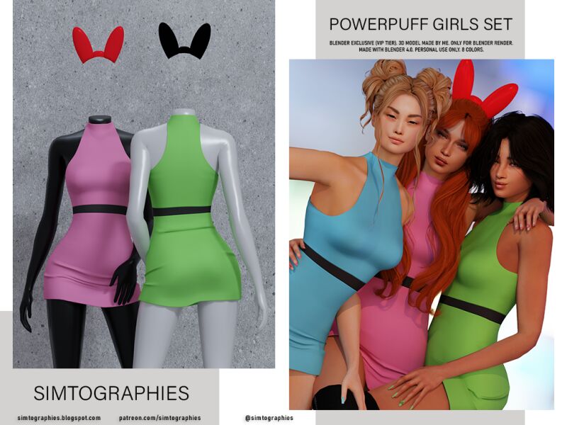 sims 4 cc powerpuff girls set 2