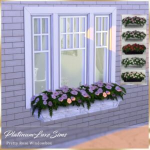 Pretty Rose Window Box by Platinumluxesims Sims 4 CC