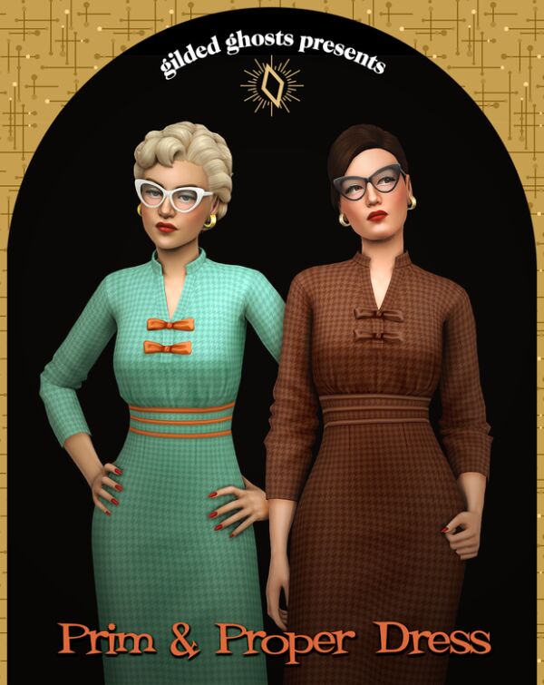 Prim & Proper Dress by Gilded_Ghosts Sims 4 CC