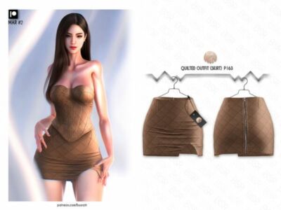 Stylish Quilted Skirt for Sims Sims 4 CC