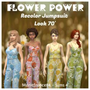 Recolor Jumpsuit – Look 1970 Sims 4 CC