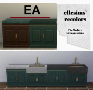 Recolor: Life & Death Grim Countertops + Sink Sims 4 CC