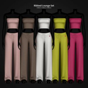 Ribbed Lounge Set by Gorillax3 Sims 4 CC