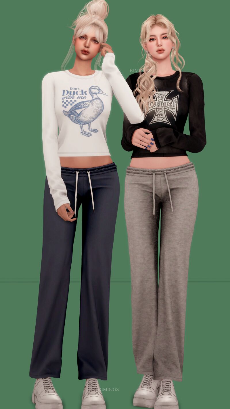 sims 4 cc rimings daily long sleeve t shirt daily sweatpants 2