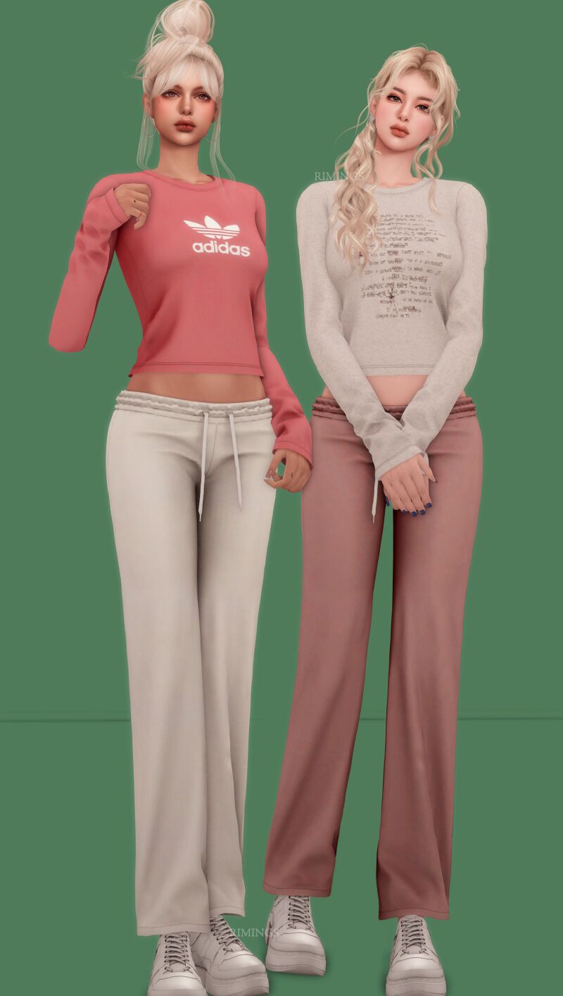 sims 4 cc rimings daily long sleeve t shirt daily sweatpants 3