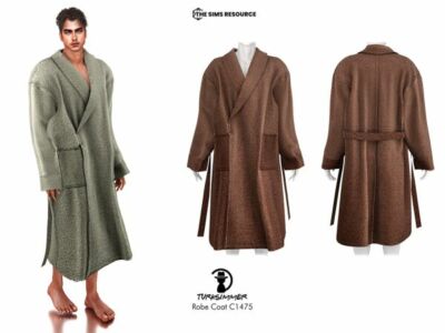 Robe Coat C1475 – Stylish Men’s Pajamas Sims 4 CC