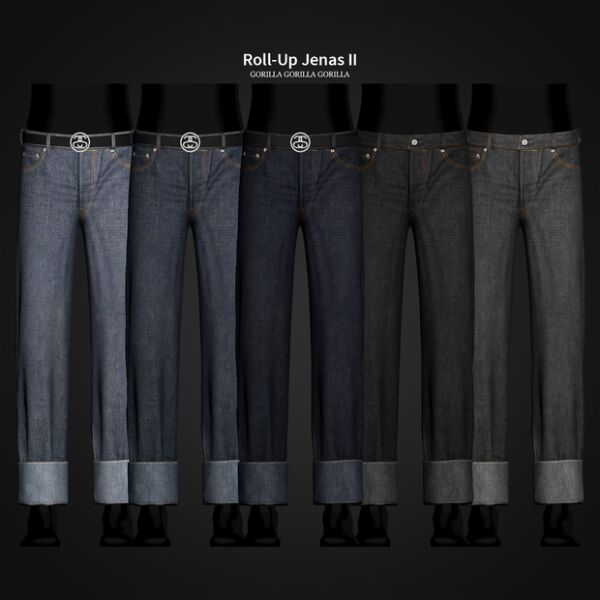 Stylish Roll-Up Jeans for Men Sims 4 CC