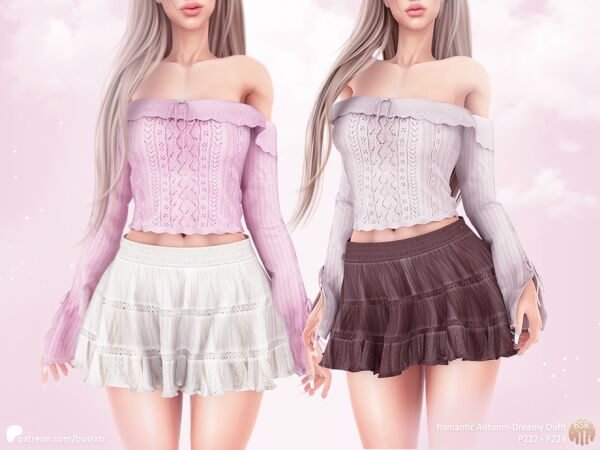 Romantic Autumn-Dreamy Skirt Outfit Sims 4 CC