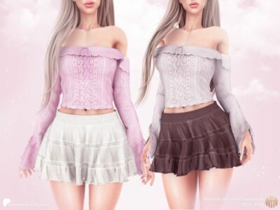 Romantic Autumn-Dreamy Outfit (TOP) P222 Sims 4 CC