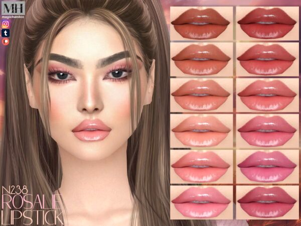 Rosalie Lipstick N238 – Stunning Shades for Sims Sims 4 CC