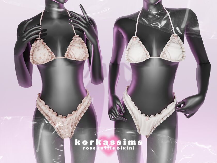 ♡ Rose Ruffle Bikini ♡ Sims 4 CC