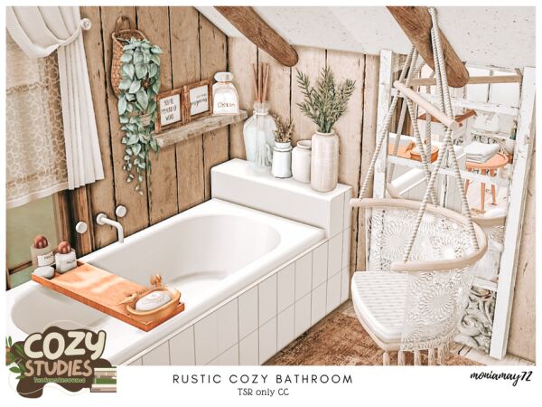 Rustic Cozy Bathroom CC by Moniamay72 Sims 4 CC