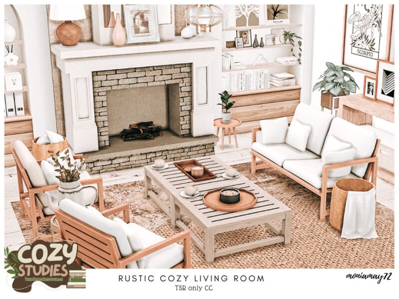 sims 4 cc rustic cozy living room tsr only cc by moniamay72 2