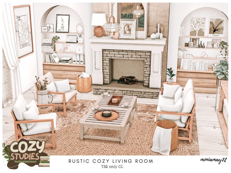 sims 4 cc rustic cozy living room tsr only cc by moniamay72 6