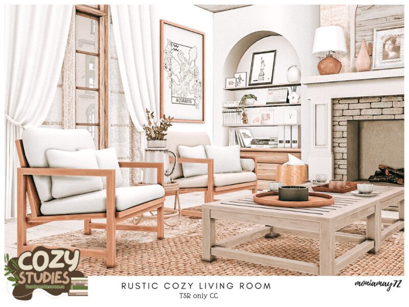 sims 4 cc rustic cozy living room tsr only cc by moniamay72 7