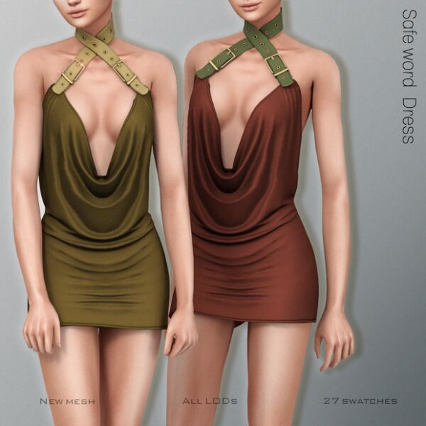 Safe Word Dress by Belaloallure Sims 4 CC