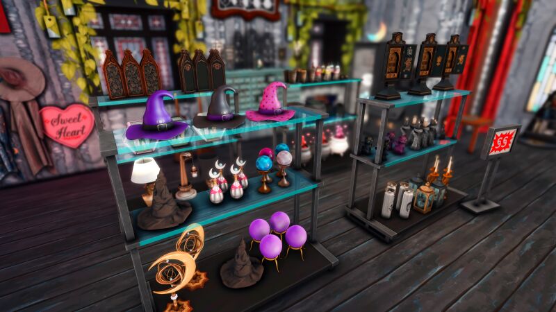 sims 4 cc salem witch shop by extra celestial sims 4