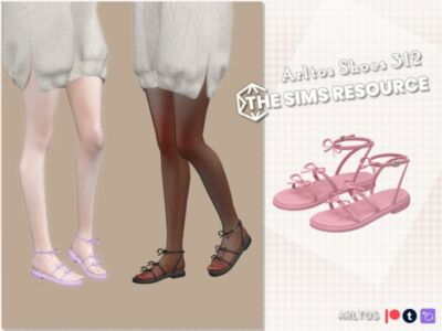 Stylish Sandals with Bows for Women Sims 4 CC