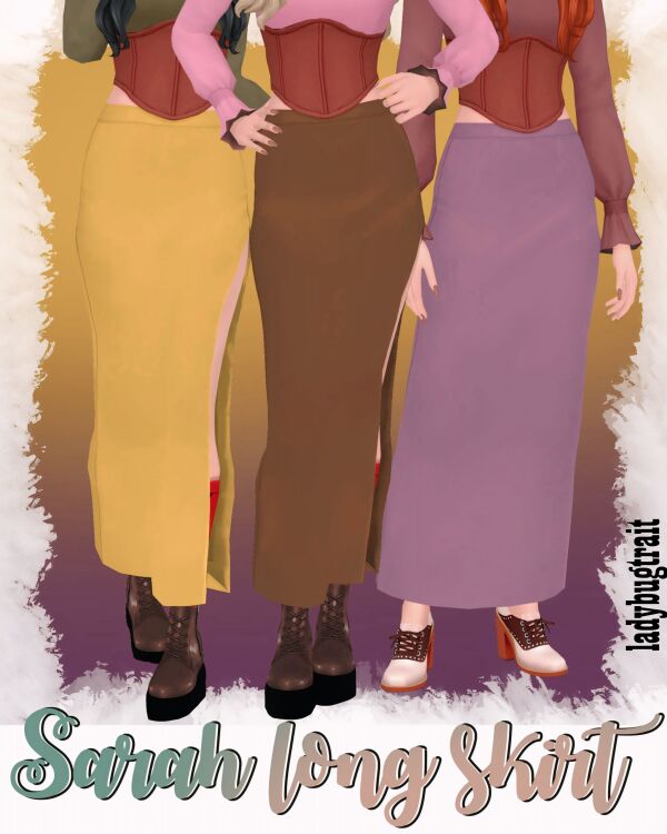 Elegant Sarah Long Skirt Sims 4 CC