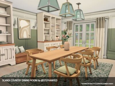 Scandi Country Dining Room Design Sims 4 CC