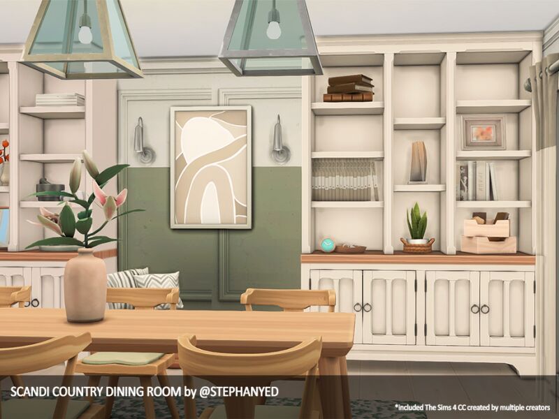 sims 4 cc scandi country dining room by stephanyed 2