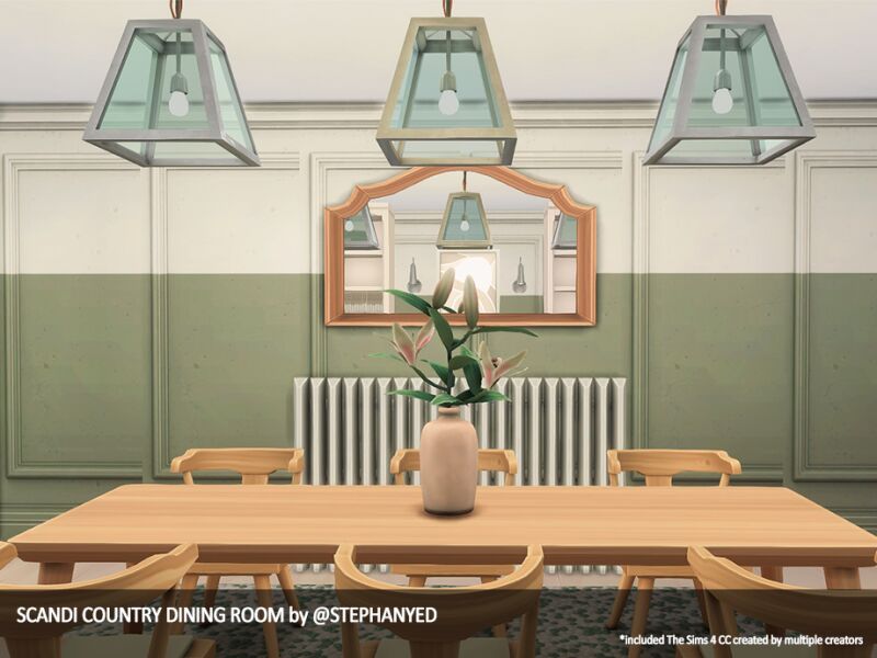 sims 4 cc scandi country dining room by stephanyed 3