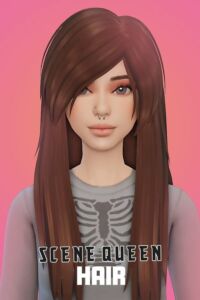 Scene Queen Hair By Jellypaws Sims 4 CC