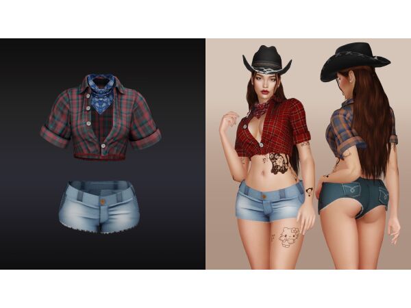 Sexy Cowgirl Style Sims 4 CC