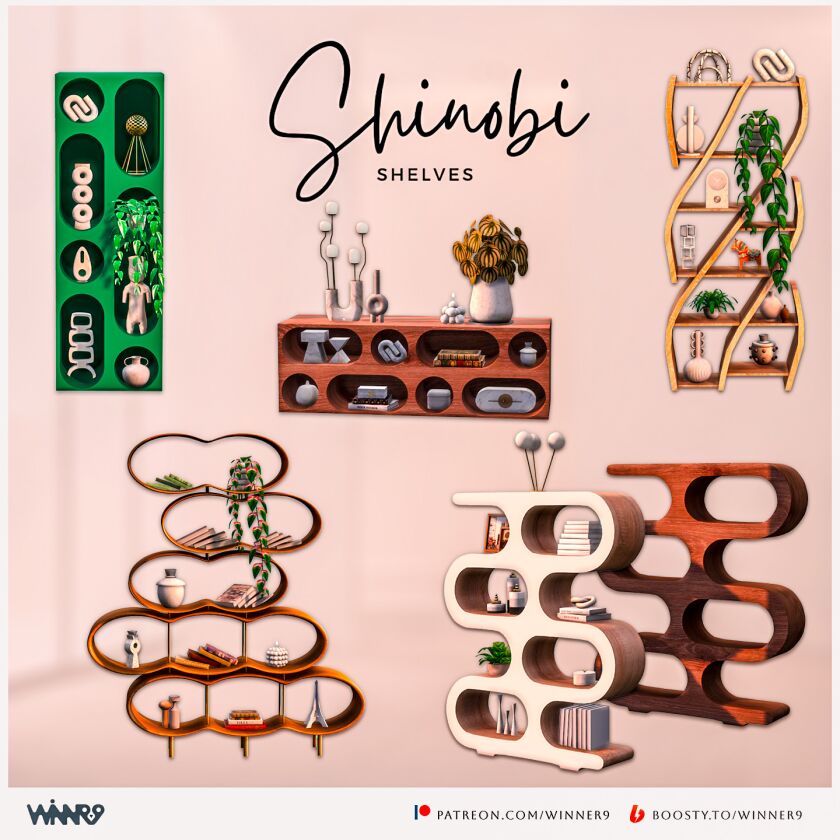 Shinobi Shelves Sims 4 CC