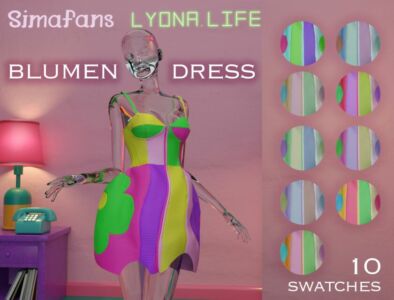 Sims 4 BlumenDress: Colorful Fashion for Your Female Sims Sims 4 CC