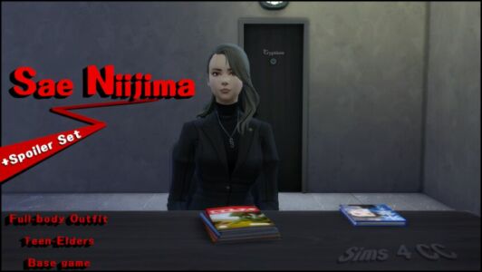 Sims 4 CC – Persona 5 Royal: Sae Niijima Outfit Sets Sims 4 CC