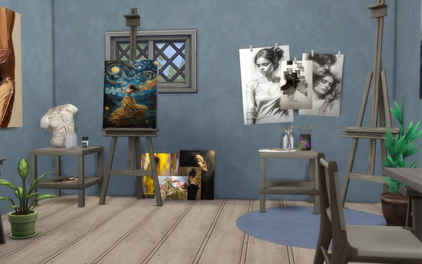 sims 4 cc small art studio screenshots 2