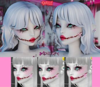 Smile With A Bow: Mouth Scar by Atomiclight Sims 4 CC