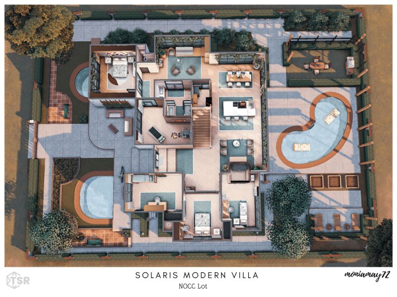 sims 4 cc solaris modern villa no cc 2