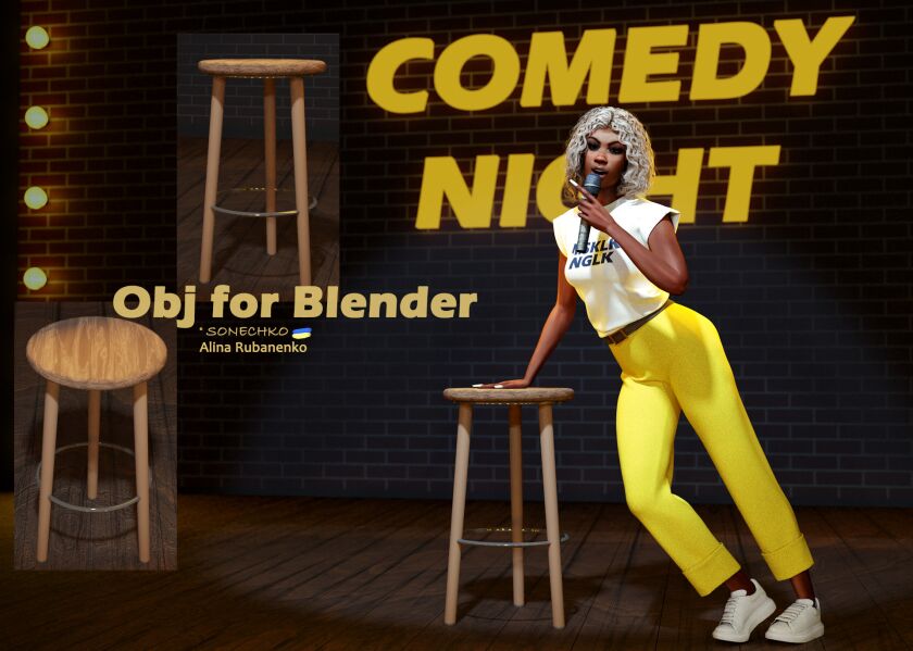 sims 4 cc stand up comedy poses microphone acc blender 3