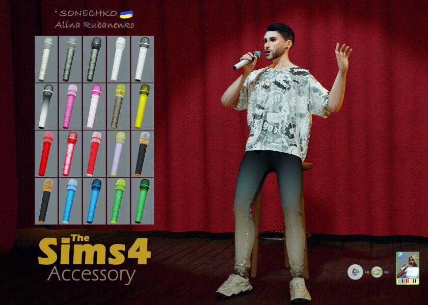 sims 4 cc stand up comedy poses microphone acc blender 4