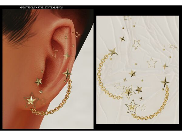 Starlight Earrings by Mably Sims 4 CC