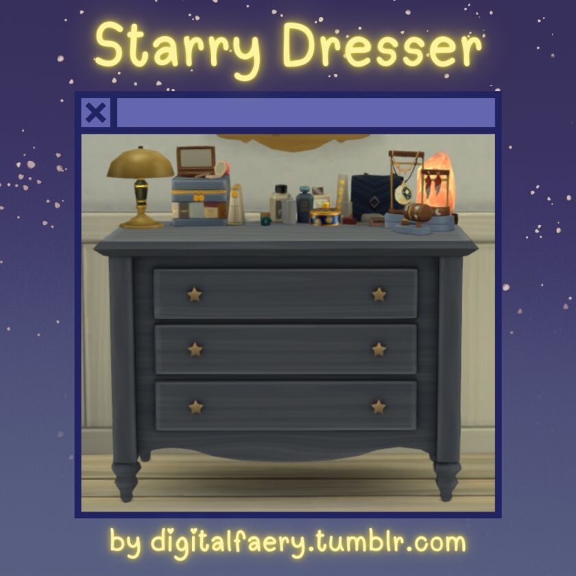 Starry Dresser: EA Mesh Edit Sims 4 CC