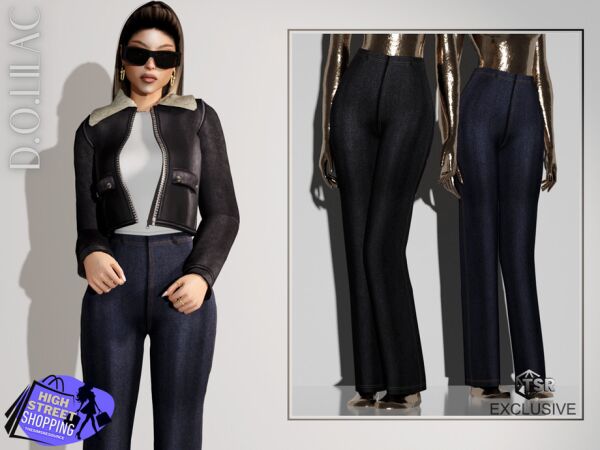 Stylish Straight Regular Jeans for Sims Sims 4 CC