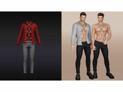 Stylish Male Outfit Set by Beto Sims 4 CC